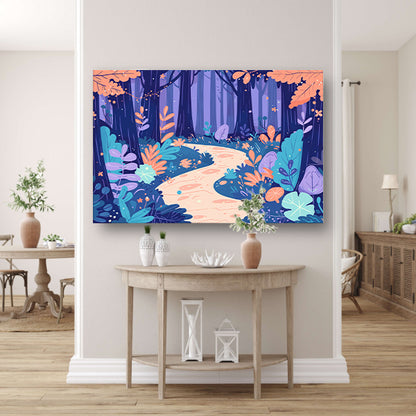 Betoverend bos in pastelkleuren canvas