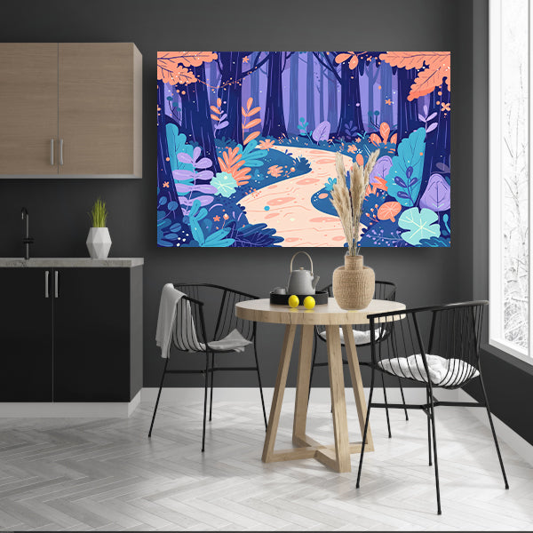 Betoverend bos in pastelkleuren canvas