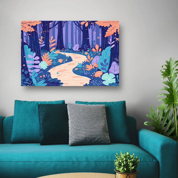 Betoverend bos in pastelkleuren canvas