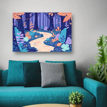 Betoverend bos in pastelkleuren canvas