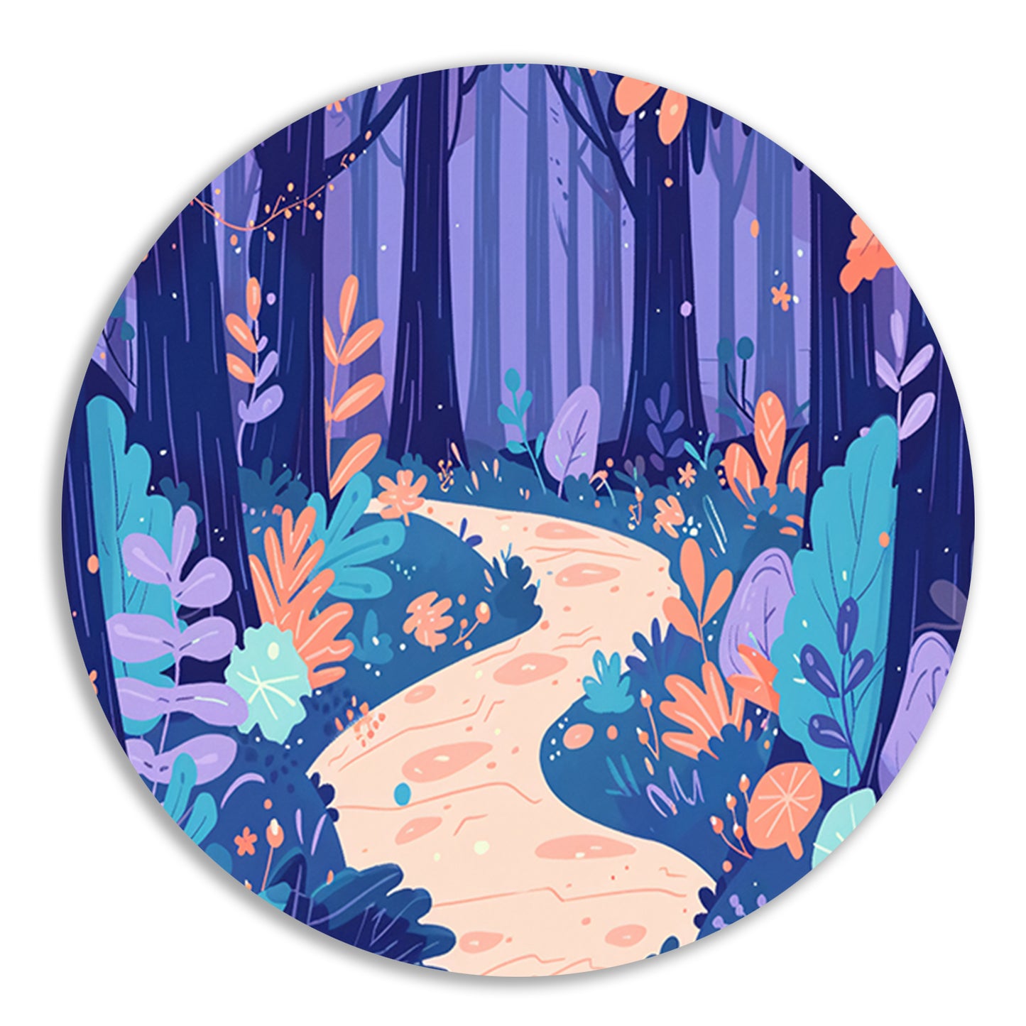 Betoverend bos in pastelkleuren forex muurcirkel