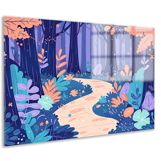 Betoverend bos in pastelkleuren acrylglas