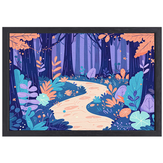 Betoverend bos in pastelkleuren canvas met baklijst