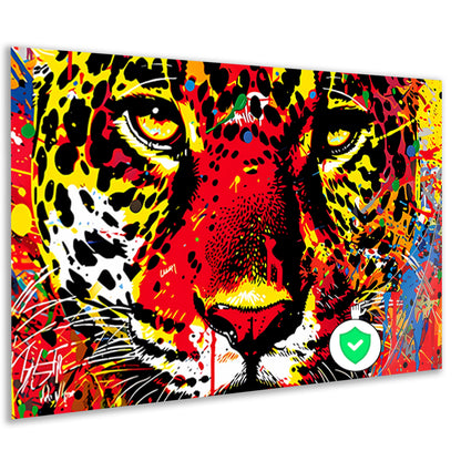 Dynamisch en kleurrijk portret van een jaguar poster