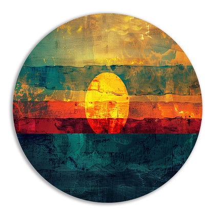 Abstracte digitale zonsondergang schilderij forex muurcirkel