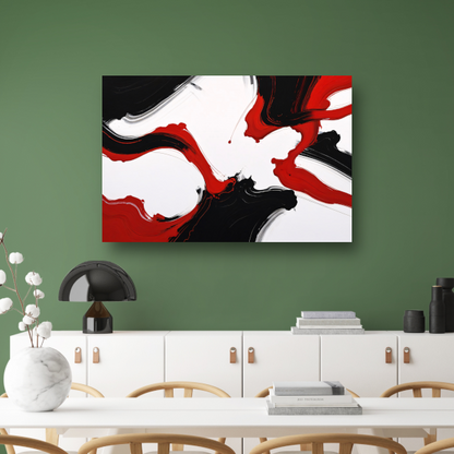 Contrastrijke abstractie in rood en zwart poster