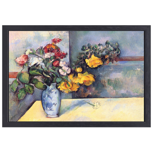 Stilleven, bloemen in een vaas - Paul Cézanne canvas met baklijst