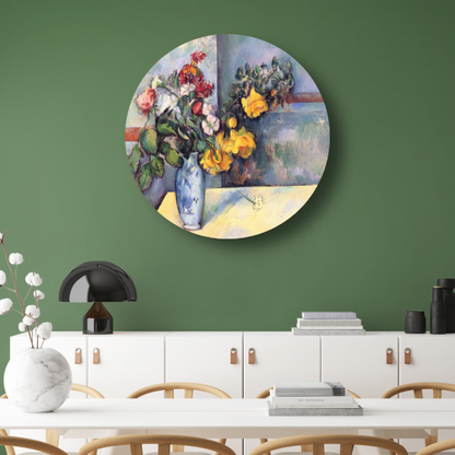 Stilleven, bloemen in een vaas - Paul Cézanne aluminium muurcirkel
