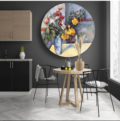 Stilleven, bloemen in een vaas - Paul Cézanne aluminium muurcirkel