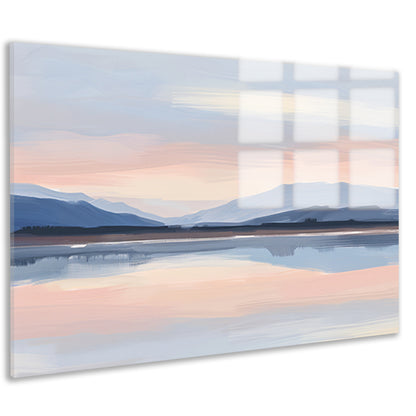 Digitale kunst serene berglandschap zonsondergang acrylglas