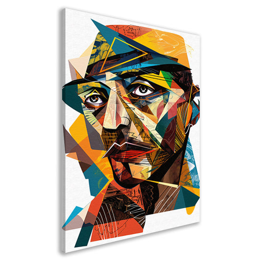 Abstract Kubistisch Portret in Levendige Kleuren canvas