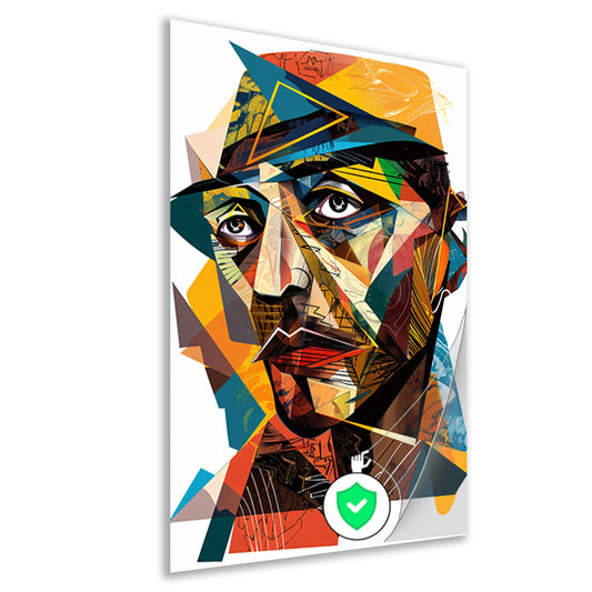 Abstract Kubistisch Portret in Levendige Kleuren poster