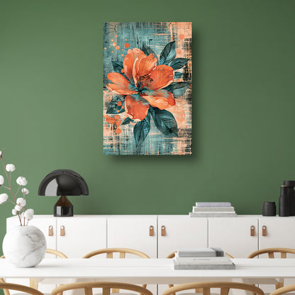 Surrealistische bloem in levendige kleuren acrylglas