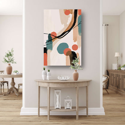 Abstract Japandi stijl schilderij met kleuren poster