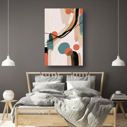 Abstract Japandi stijl schilderij met kleuren poster