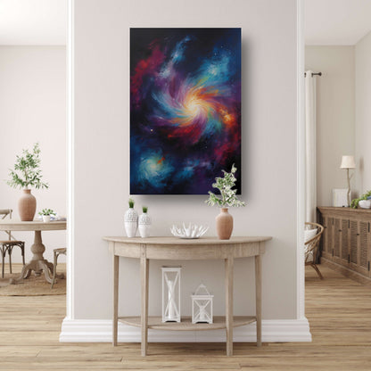 Kosmische Werveling van Levendige Kleuren canvas