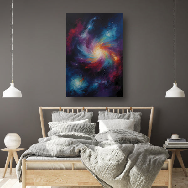 Kosmische Werveling van Levendige Kleuren canvas