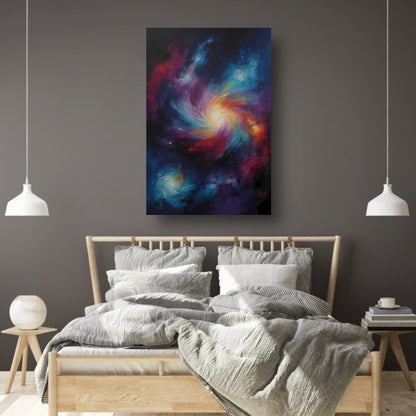 Kosmische Werveling van Levendige Kleuren poster