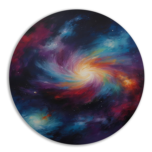 Kosmische Werveling van Levendige Kleuren aluminium muurcirkel