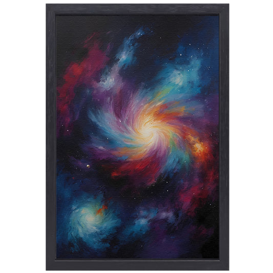Kosmische Werveling van Levendige Kleuren canvas met baklijst