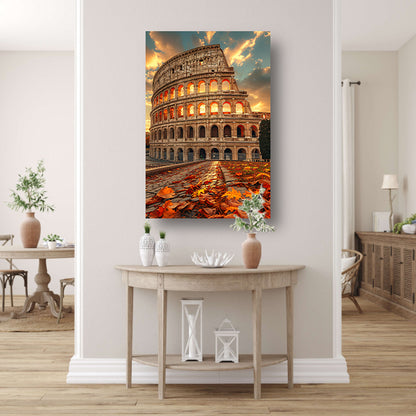 Colosseum in Herfstlicht canvas met baklijst