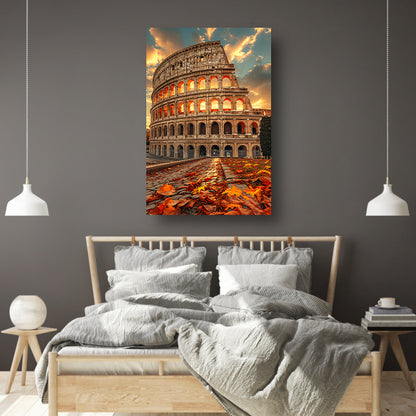 Colosseum in Herfstlicht canvas met baklijst