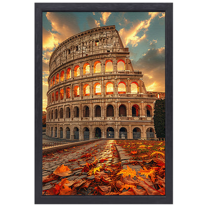 Colosseum in Herfstlicht canvas met baklijst