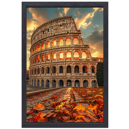 Colosseum in Herfstlicht canvas met baklijst