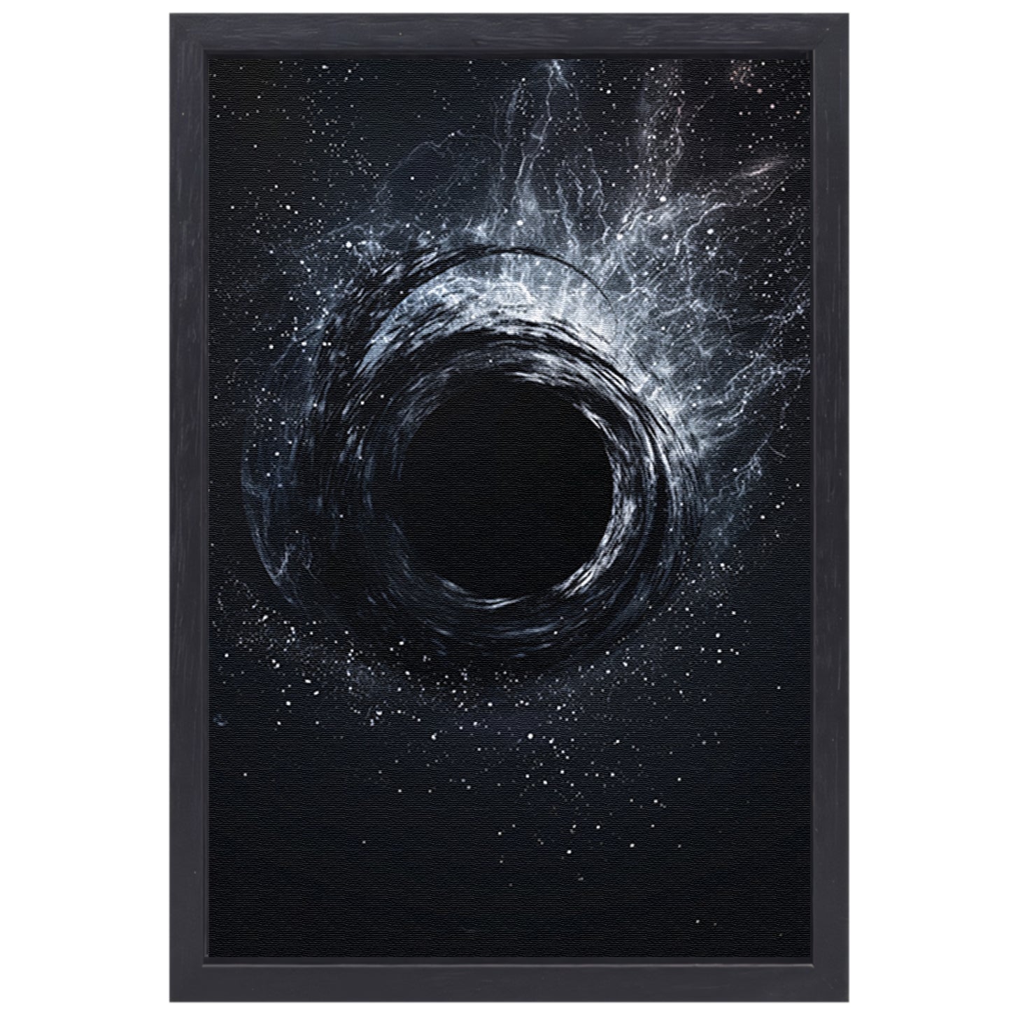 Abstract Zwart Gat in Kosmische Werveling canvas met baklijst