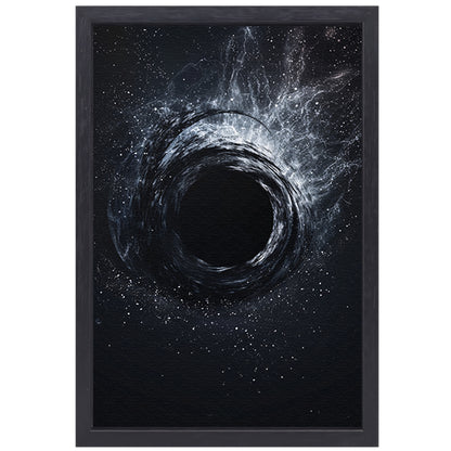 Abstract Zwart Gat in Kosmische Werveling canvas met baklijst