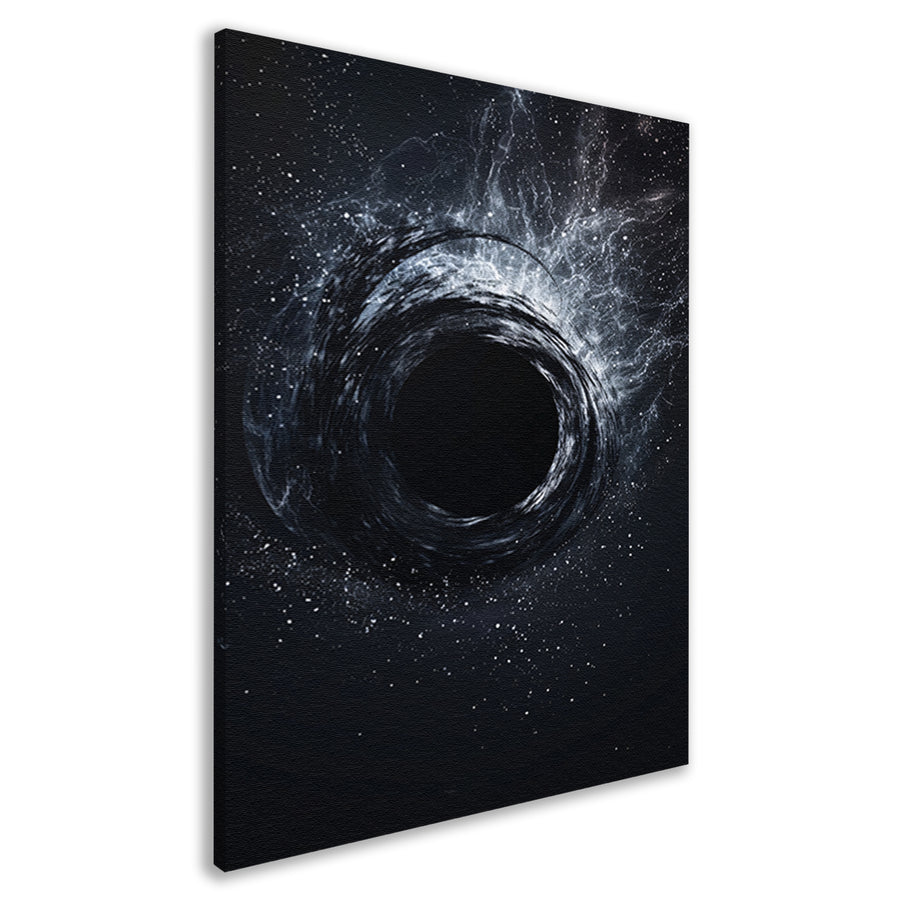 Abstract Zwart Gat in Kosmische Werveling canvas