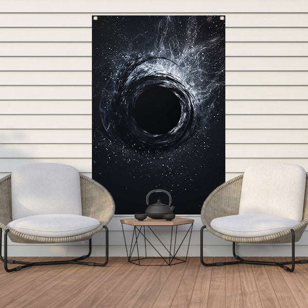 Abstract Zwart Gat in Kosmische Werveling tuinposter