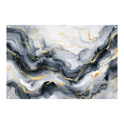 Abstracte Marmeren Pracht met Gouden Aders tuinposter