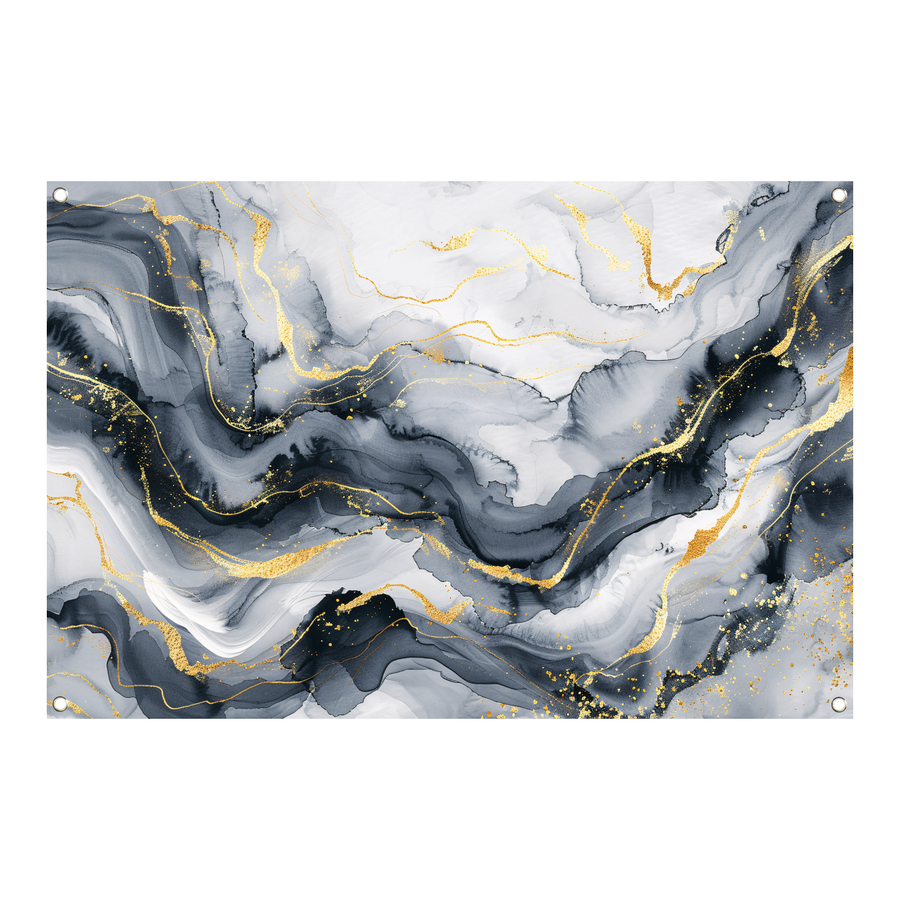 Abstracte Marmeren Pracht met Gouden Aders tuinposter