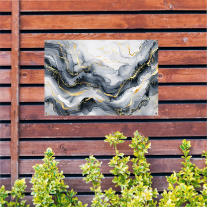 Abstracte Marmeren Pracht met Gouden Aders tuinposter