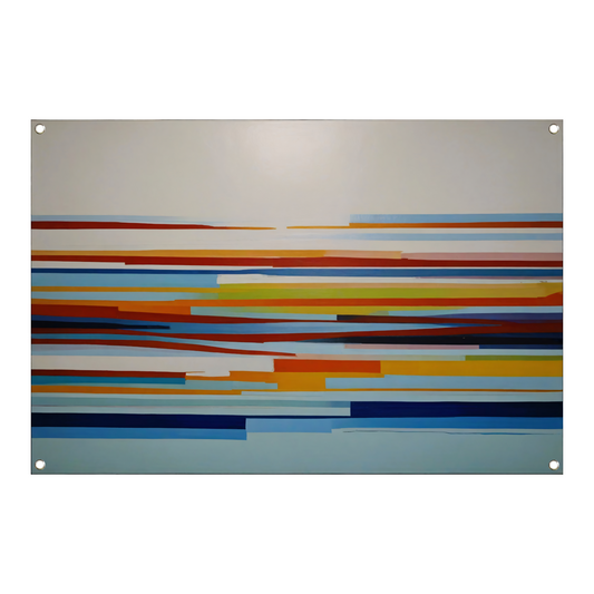 Abstract spel van lijnen en kleuren tuinposter