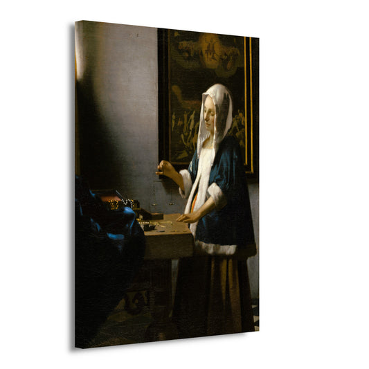 Vrouw met een weegschaal - Johannes Vermeer canvas