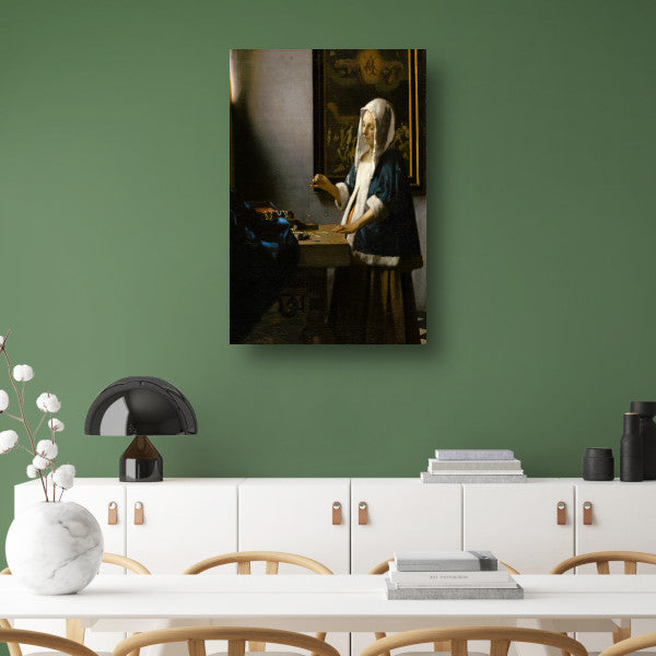 Vrouw met een weegschaal - Johannes Vermeer poster