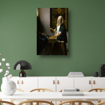 Vrouw met een weegschaal - Johannes Vermeer poster