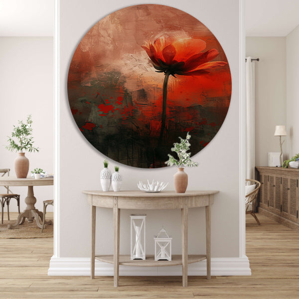 Abstracte bloem tegen kleurrijke achtergrond forex muurcirkel