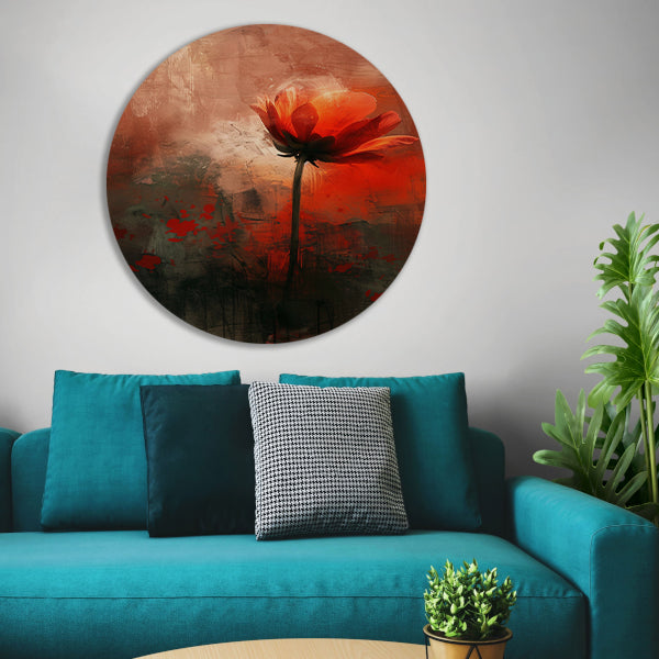 Abstracte bloem tegen kleurrijke achtergrond forex muurcirkel