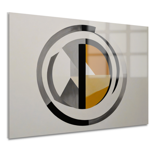 Monochroom Abstract met Dynamische Cirkels acrylglas