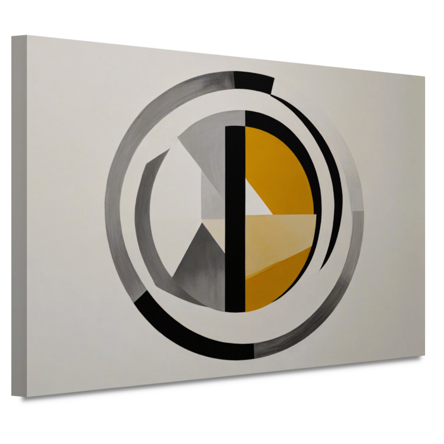 Monochroom Abstract met Dynamische Cirkels canvas