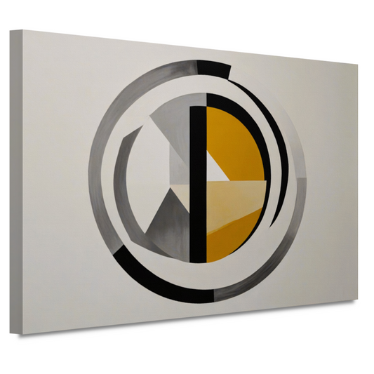 Monochroom Abstract met Dynamische Cirkels canvas