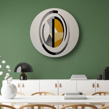 Monochroom Abstract met Dynamische Cirkels forex muurcirkel