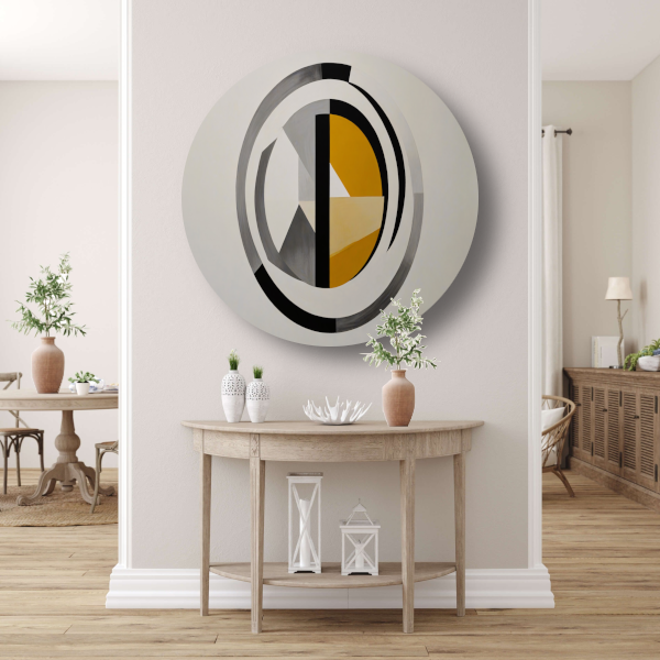 Monochroom Abstract met Dynamische Cirkels forex muurcirkel