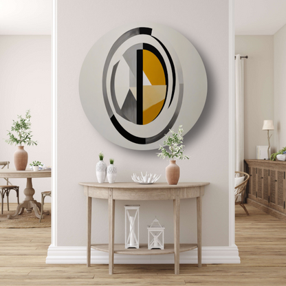 Monochroom Abstract met Dynamische Cirkels forex muurcirkel