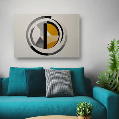 Monochroom Abstract met Dynamische Cirkels canvas