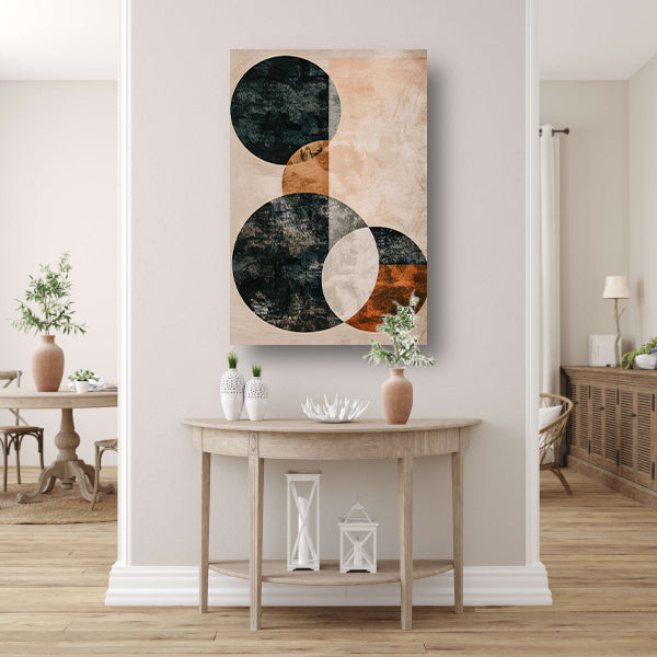 Abstracte Samenspel van Cirkels en Lijnen canvas