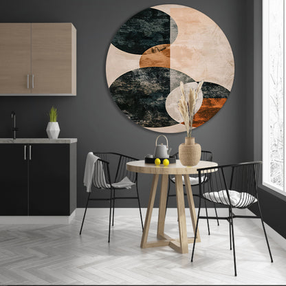 Abstracte Samenspel van Cirkels en Lijnen aluminium muurcirkel